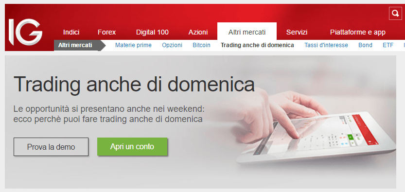 IG -trading di domenica