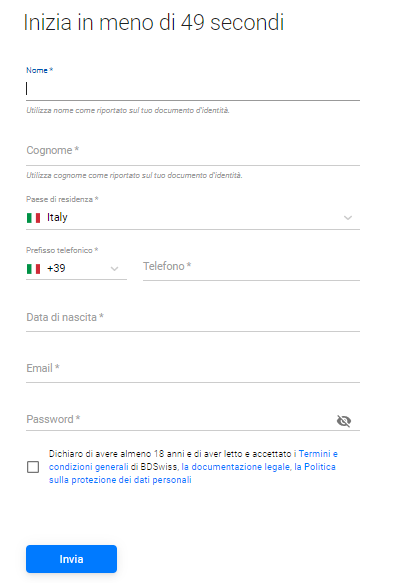 BDswiss login