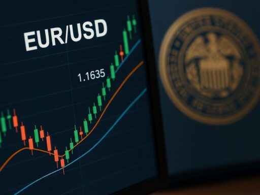 Un grafico a candele con la scritta EUR/USD
